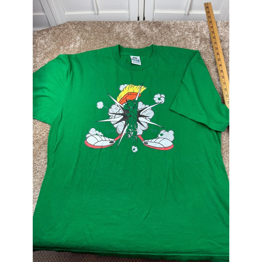 Pro Club Comfort Mens XL Green Graphic T-Shirt Cartoon Streetwear Cotton Tee